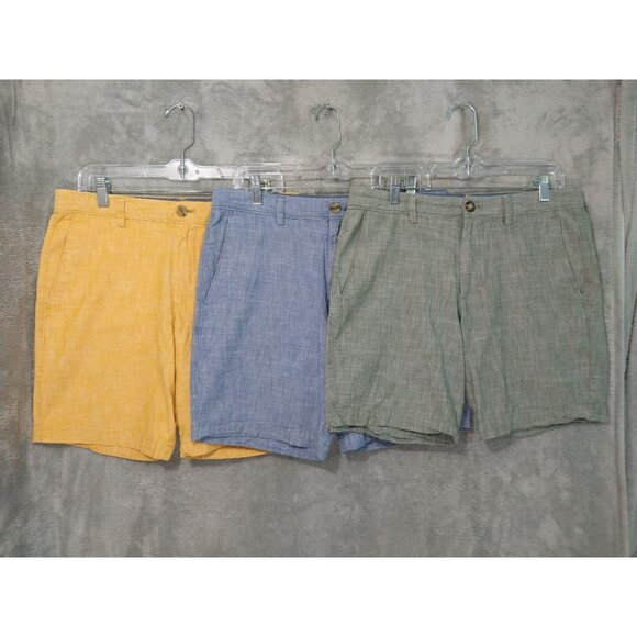 Banana Republic Shorts Mens 31 x 9 Chambray Flat Front Mid Rise Lot of 3 - Picture 1 of 10